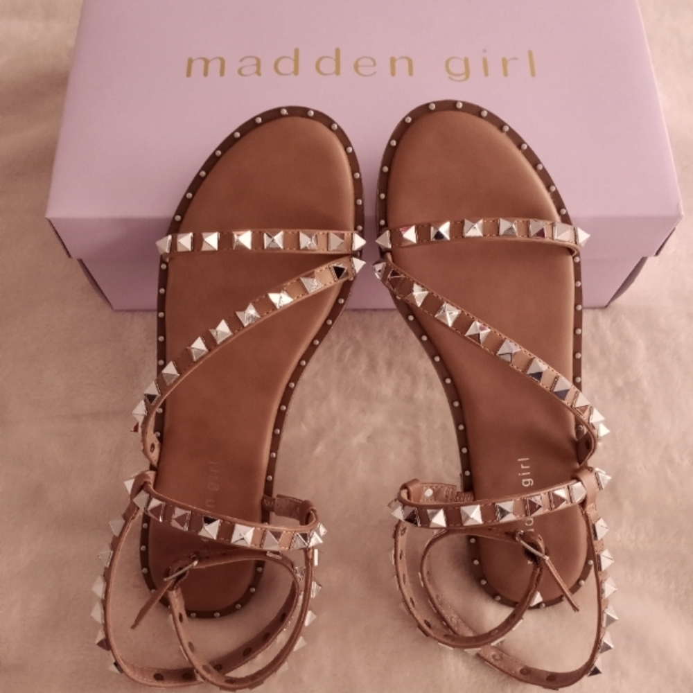 Madden Girl Tan Studded Sandals
